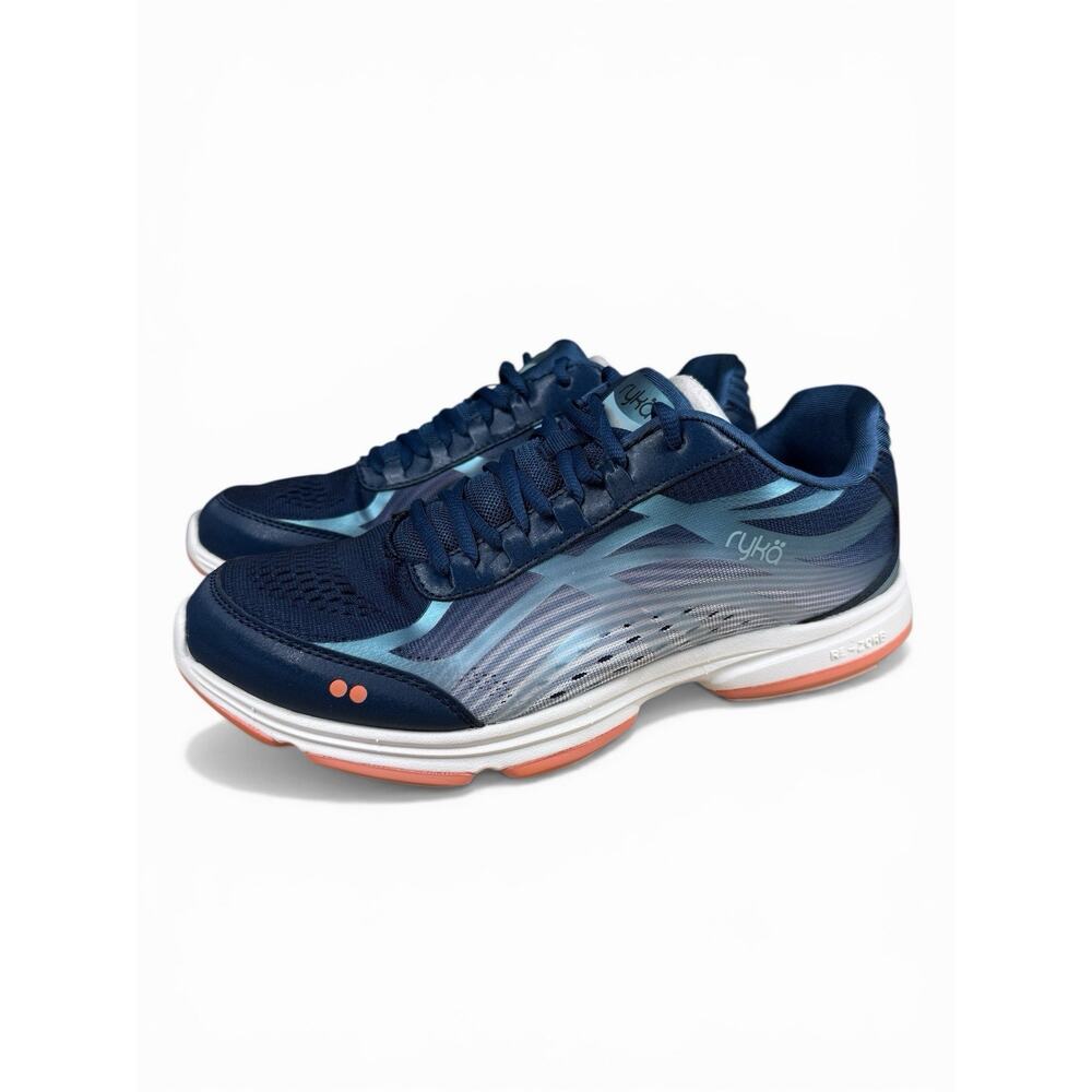 Size-10 Ryka Devotion Plus 3 Women Blue Running Shoes Athletic Comfort Sneakers